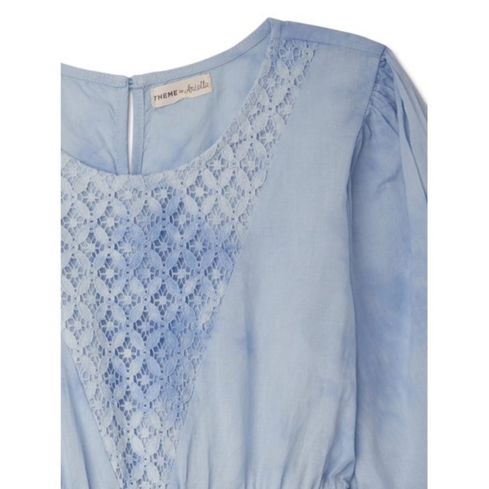 New Girl's Size Large 14 Easter Dress outfit light blue lace detail light blue - Picture 3 of 4